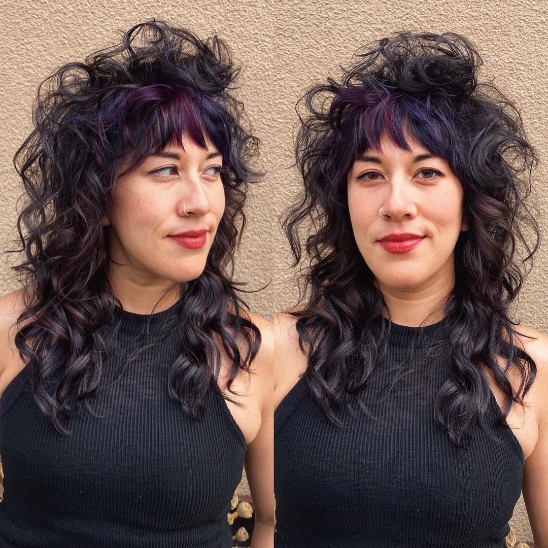 Curly Shag with Jagged Bangs