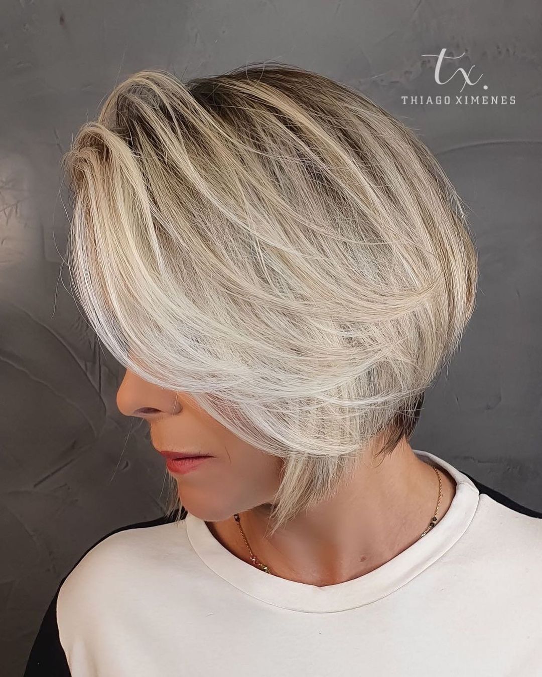 Short Straight Bob with Swoopy Layers