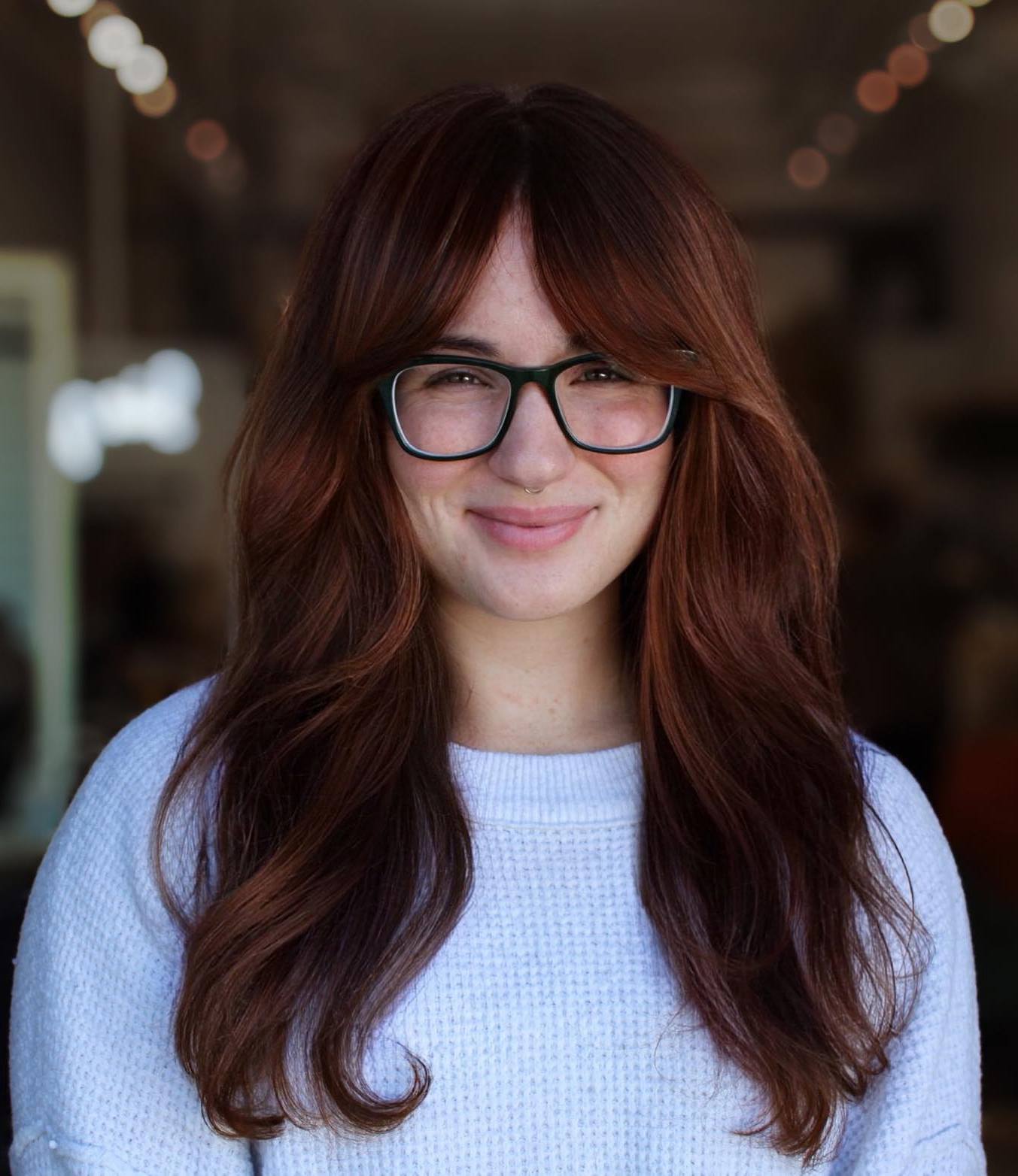 Basic Long Hairstyle with Glasses